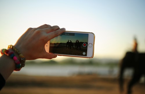 A smartphone being used to take a video
