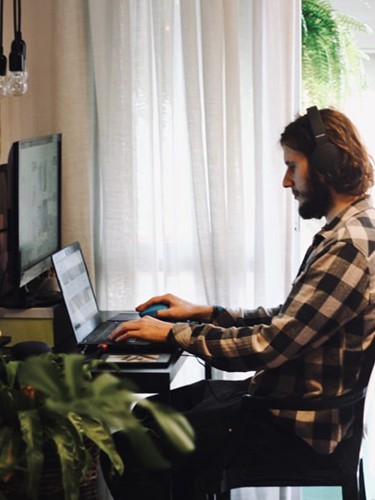 a person working on a laptop
