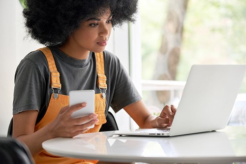 A person working on a laptop